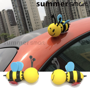 适用于09-24款Smart汽车 卡通蜜蜂汽车装饰贴 车顶吸盘汽车摆件