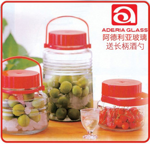 ADERIA日本进口玻璃罐子泡菜泡酒瓶密封罐储存罐果实酿酒瓶大号