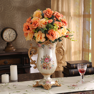 欧式花瓶摆件创意家居客厅玄关插花电视柜干花花插花器奢华装饰品