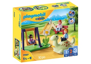 德国 playmobil摩比世界百乐宝123系列游乐园蜗牛飞机农场 71157