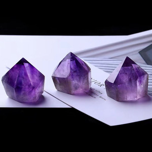 天然紫水晶原石水晶柱乌拉圭六角柱紫水晶摆件家居客厅装饰摆件