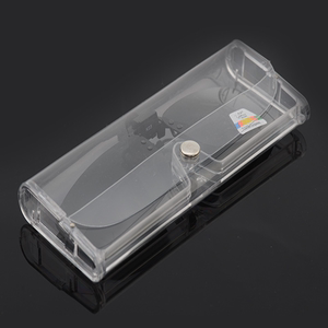 韩国眼镜盒便携式塑料透明夹片眼镜盒超轻超薄防压眼镜盒包邮