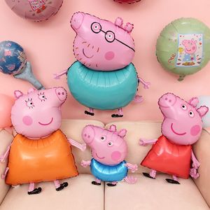 小猪佩奇正版气球儿童生日装饰场景布置卡通手持棒地推微商小礼物