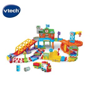 VTECH伟易达神奇轨道车双层立体豪华电动火车站 独特扭扭轨道玩具