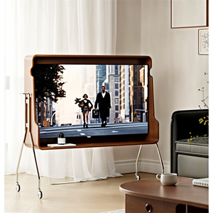 中古实木可移动电视柜复古家用电视机支架卧室客厅带滚轮电视架