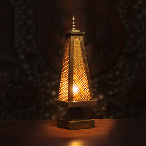 泰国进口 东南亚实木竹编卧室床头台灯 泰式风格仿古装饰桌灯灯具