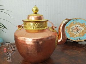 纯紫铜纯手工藏式铜壶  纯铜酥油茶壶  纯铜工艺品壶