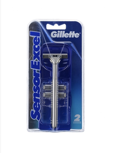 吉列GiIIette Sensor ExceI超级感应刀架男士剃须刀双层刮胡刀片