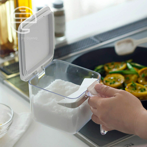 日本进口MARNA调料罐家用厨房调料盒自带小勺盐糖密封调料瓶