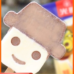 光明奇形娃娃香草味+巧克力味雪糕冰淇淋冷饮大脸娃冰激凌棒冰5支