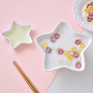 纯白五角星星碗创意陶瓷碗西餐家用饭碗单个可爱水果沙拉碗甜品碗