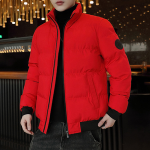 棉衣男秋冬潮流新款休闲加厚保暖棉服外套外穿男式红色短款御寒服