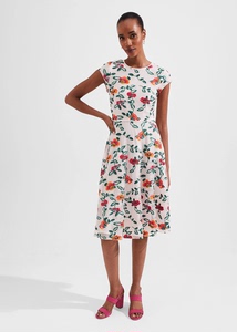 英国代购Hobbs正品 2023夏季新款精美花卉刺绣优雅气质女连衣裙