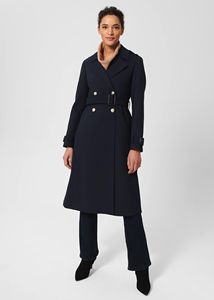 英国代购Hobbs 2022秋冬新款英伦风双排扣时尚百搭羊毛风衣女外套
