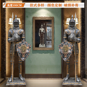 大型欧式迎宾罗马盔甲武士人物雕塑别墅酒吧门厅庭院装饰花园摆件