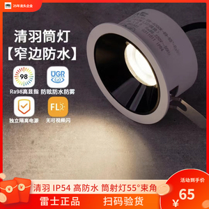 雷士照明（NVC）led精品筒灯IP54防水嵌入式防雾防眩窄边孔灯浴室