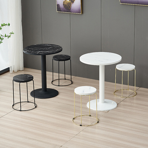 简约现代铁艺小圆凳餐桌椅组合轻奢家用可叠放板凳钢筋加厚小凳子