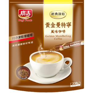 台湾广吉黄金曼特宁三合一袋装咖啡豆粉原装进口速溶提神办公冲泡