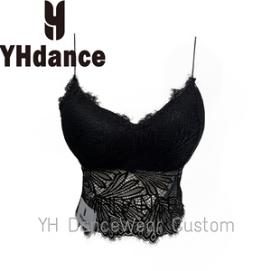 YHDANCE水溶蕾丝吊带拉丁舞成人练功服美背女带胸垫上衣性感露背