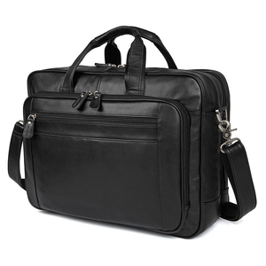 横款商务真皮男包头层牛皮公文包手提包大容量17寸电脑包旅行黑包