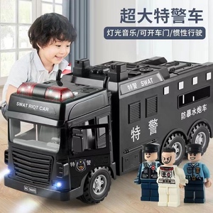 超大号特警惯性玩具车越野车救护车110警察车可开门男孩益智玩具