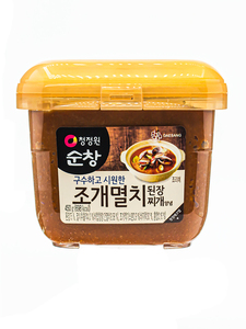 韩国清净园蛤蜊小鱼大酱汤用海鲜酱贝类银鱼鳀鱼大酱 450g（463）