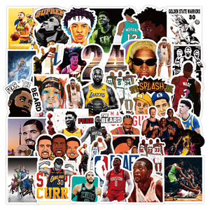 50张卡通NBA球星可爱贴画笔记本电脑iPad手机壳水杯diy电动车贴纸