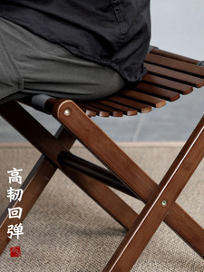 高山楠竹折叠凳子钓鱼椅户外露营便携家用休闲新中式方便收纳椅子