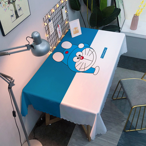 日系可爱卡通动漫桌布蓝色清新防水学生网红少女书桌ins儿童布艺