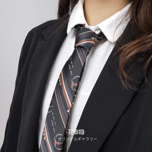 【花田物】雒琴高系列男女衬衫原创提花手打JK/DK领带暗黑系现货