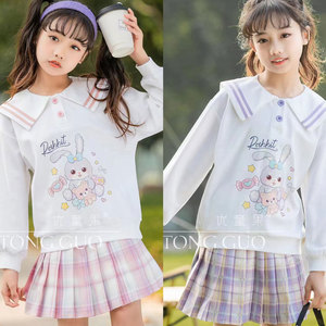 女童JK套装学院风星黛露海军领卫衣百褶裙两件套韩版潮洋气儿童春