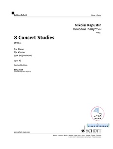 卡普斯汀Kapustin音乐会练习曲op40，德国Schott原版 8首全发