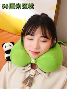 高档熊猫抱枕靠垫长条竹筒床上女生睡觉夹腿毛绒玩具大小竹子公仔