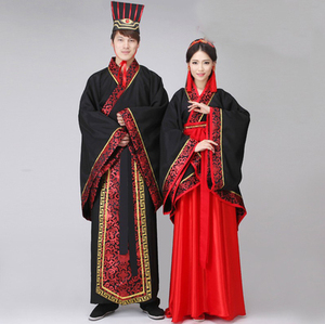 新款古装中式汉式婚礼服红色新娘新郎结婚服喜服汉服唐朝汉朝官服
