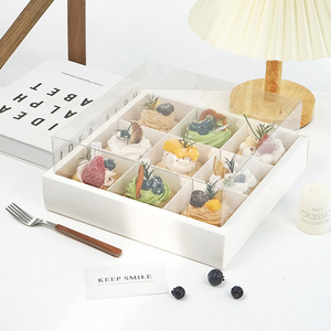 9宫格加高盒透明九宫格甜品盒小蛋糕盒子下午茶月饼蛋黄酥包装盒