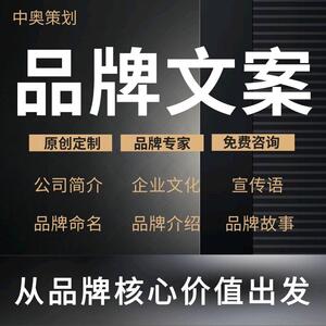 文案撰写公司简介企业文化品牌介绍PPT制作品牌故事写宣传片软文