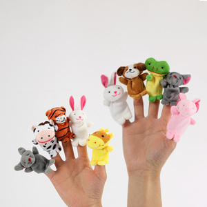 儿童指偶玩具 小动物兔子老虎老鼠娃衣手偶讲故事亲子互动幼儿园