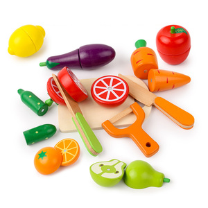 切水果玩具木质磁性蔬菜切切乐看玩具 3岁儿童过家家厨房宝宝套装