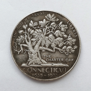 1935康涅狄格州半美元纪念章 50美分硬币魔术币外国钱币仿古工艺