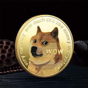 狗狗币实物dogecoin纪念章镀金纪念品马斯克金币宠物吉祥物硬币