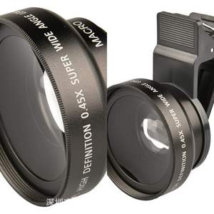 新款 37mm0.45x广角微距附加镜头光学玻璃镀膜适用手机摄像机滤镜