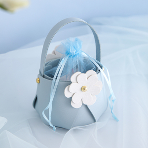 新款结婚皮质手提喜糖盒礼物糖果袋子创意婚庆伴手礼盒袋空盒欧式