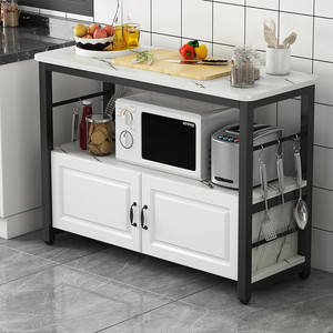厨房置物架切菜桌微波炉架落地多层收纳柜简易备餐台多功能储物柜