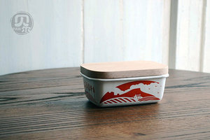 瑕疵更大的外贸余单厚实字母珐琅黄油盒冰箱储物收纳盒BUTTER小碗