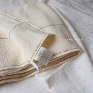 超软糯~外贸出口A类全棉四层纱布空调毯毛巾被纯棉绉布盖毯水洗