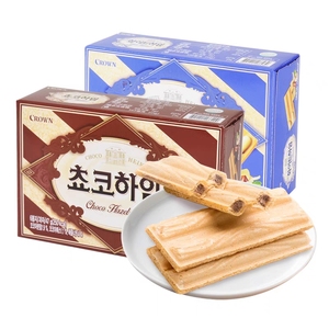 韩国进口休闲零食品 克丽安巧克力榛子瓦 夹心蛋卷饼干47g