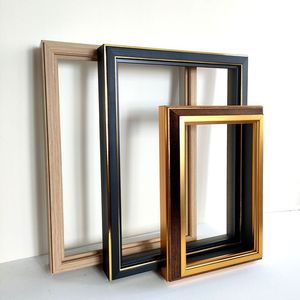 欧式简约油画画框装裱4厘米中空画框丙烯镜框线条尺寸复古框定制