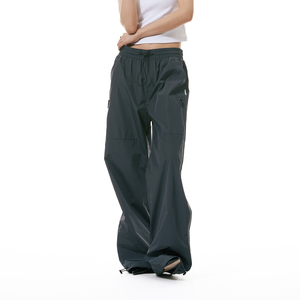 FUNKYFUN原创设计拉链装饰风衣裤街头时髦休闲裤男女运动裤长裤子