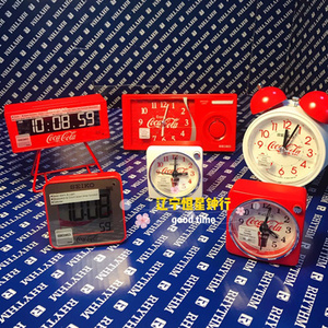 正品日本精工SEIKO可口可乐系列闹钟挂钟液晶钟静音卧室客厅钟表