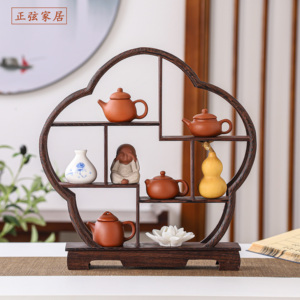 新中式摆件博古架客厅装饰品玄关茶桌办公室小酒柜电视柜中式风格